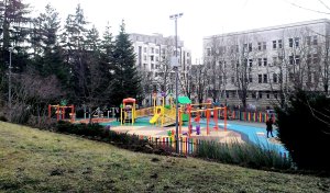 De opvang bevindt zich achter het park met aantrekkelijke, zeer kleurrijke speeltuin.